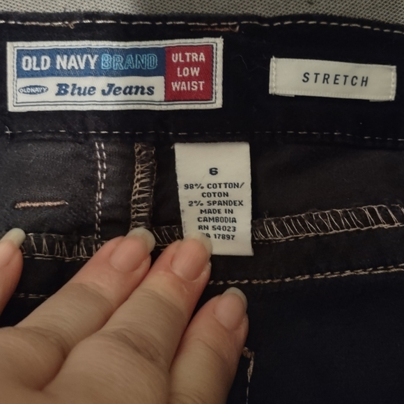 WOMENS BLACK VELVET ULTRA LOW RISE STRETCH PANTS SIZE 6 - Picture 3 of 4